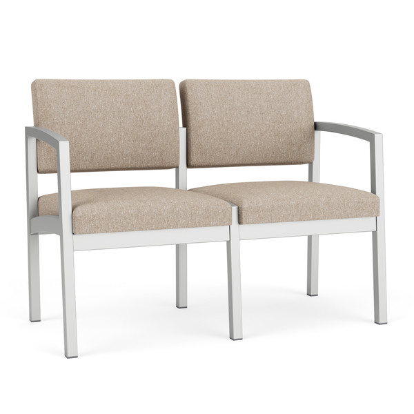 Lesro Stone (Beige)2 Seat Sofa, 43.5W24.5L32H, Linette VinylSeat, Lenox SteelSeries LS2101